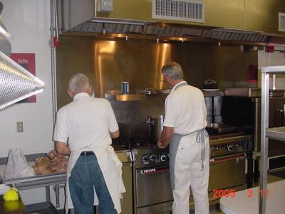 Knights preparing the deep fryer